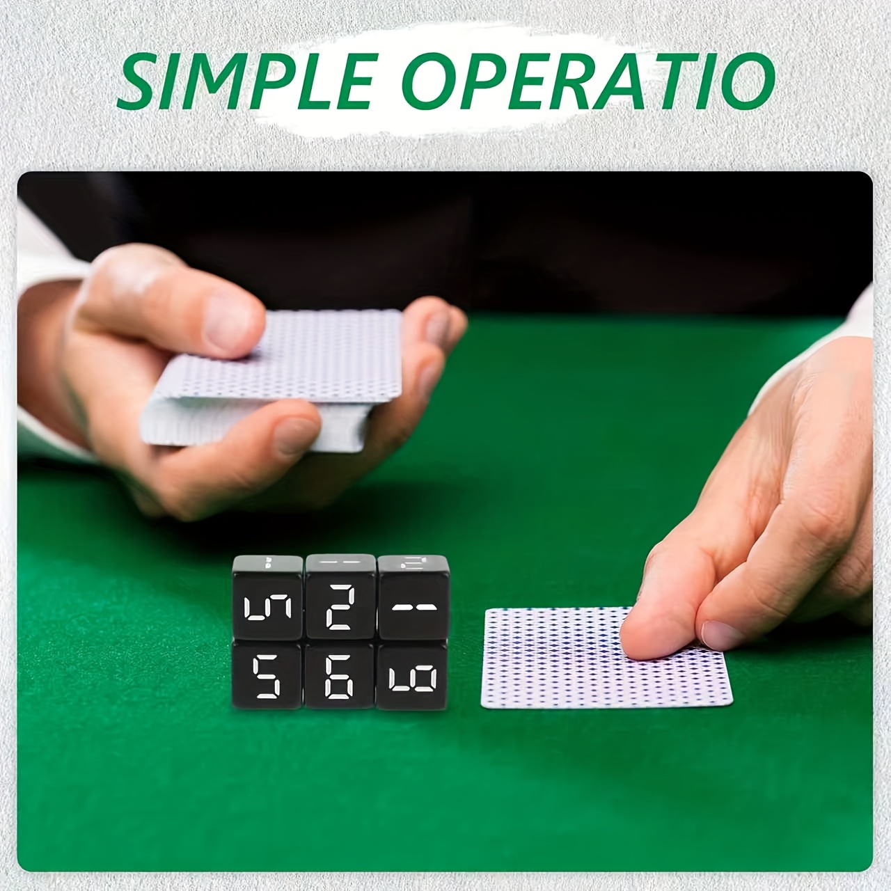 6pcs Acrylic Black Screen Mechanical Number Dice Set